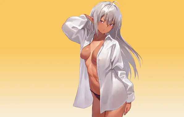 Girl, hot, sexy, anime, pretty, elf, babe, shirt