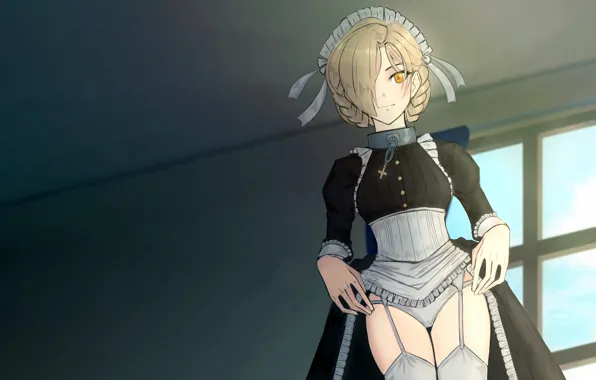 Girl, sexy, lingerie, panties, thighhighs, dress, anime, beautiful