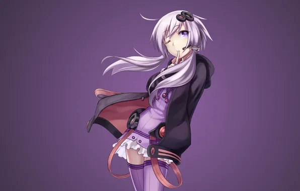 Взгляд, девушка, Арт, yuzuki yukari, стиль.