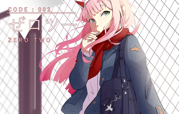 Девушка, сетка, 002, Darling In The Frankxx, Милый во Франксе, Zero Two