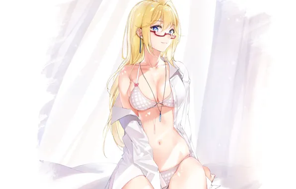 Girl, hot, sexy, boobs, anime, pretty, glasses, babe