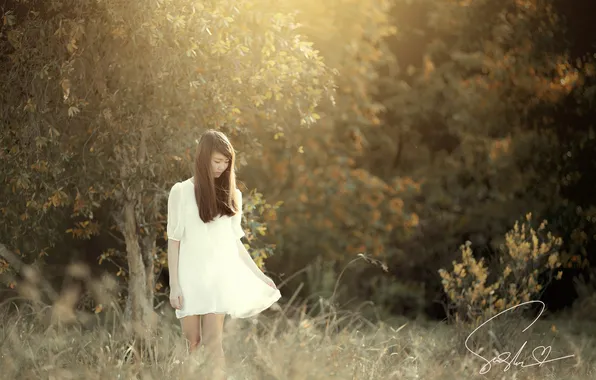 Лето, девушка, азиатка