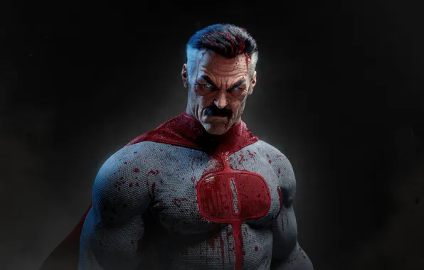 Blood, alien, blue eyes, man, cartoon, mortal kombat, evil, suit