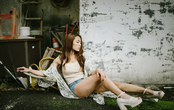 Картинка девушка, поза, азиатка