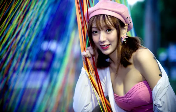 Девушка, азиатка, милашка