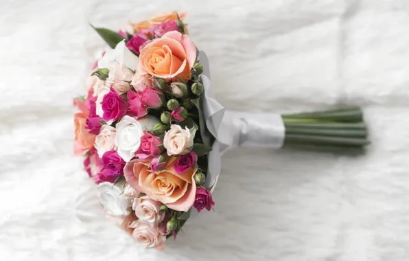 Цветы, розы, букет, pink, flowers, свадебный букет, bouquet, roses