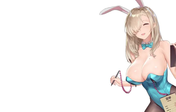Girl, hot, sexy, boobs, rabbit, anime, pretty, blonde