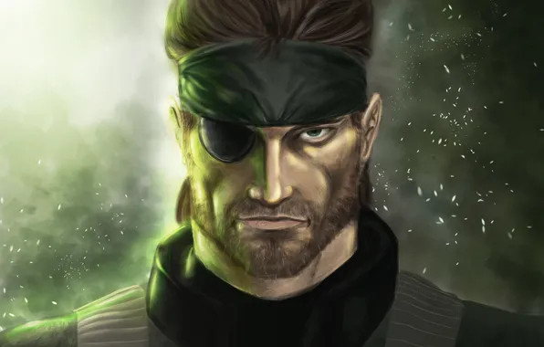 Картинка лицо, арт, повязка, мужчина, Snake, Metal Gear Solid, Eater