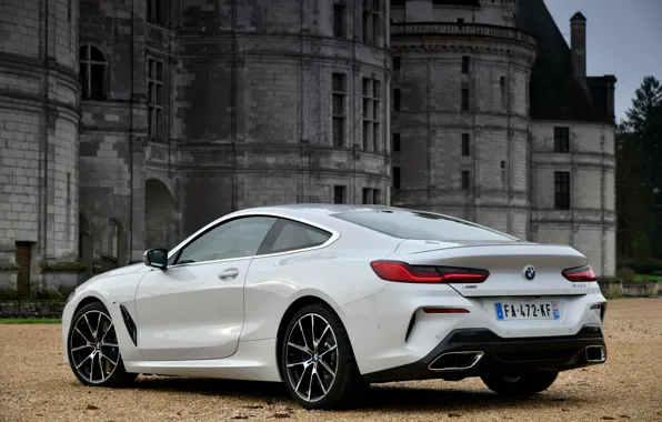 Картинка белый, купе, BMW, 2018, 8-Series, 8er, G15, 840d xDrive M Sport