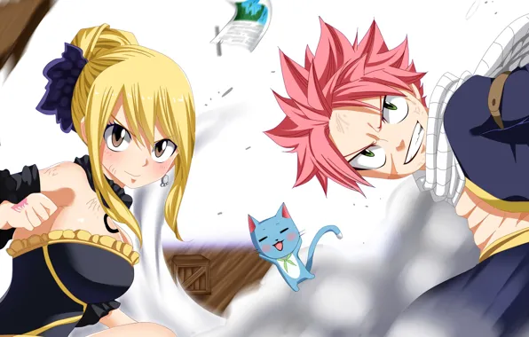 Neko, anime, cat, Lucy, dragon, manga, Happy, japanese