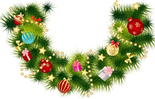 Картинка украшения, шары, елка, новый год, бусы, New Year