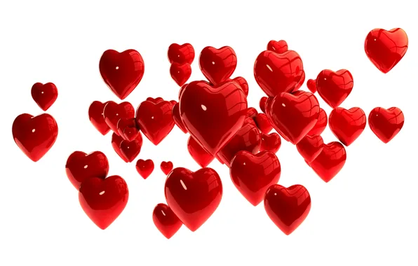 Сердечки, red, hearts