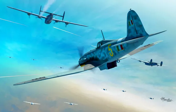 Тяжелый бомбардировщик, Centauro, B-24 Liberator, Fiat G.55, Aeronautica Nazionale Repubblicana
