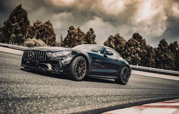 Облака, деревья, трасса, Edo Competition, Mercedes-AMG GT R, Мерседес АМГ