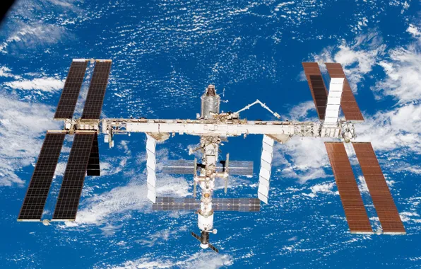 Станция, на орбите, земля с космоса, МКС