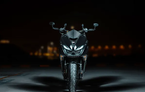 Dark, bike, motorcycle, front