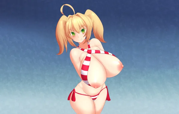 Girl, sexy, long hair, nipples, boobs, anime, beautiful, pretty