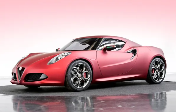 Машина, Alfa Romeo, red, 4C Concept