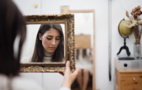 Картинка девушка, отражение, зеркало, Bianca, Jesse Herzog