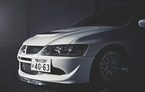 Картинка Белая, Mitsubishi, Lancer, Car, White, Лансер, Митсубиши, Evolution 9