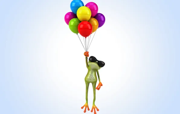 Картинка воздушные шары, лягушка, frog, funny