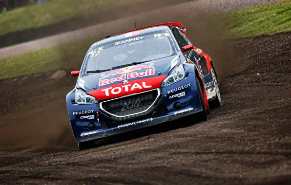 Занос, Peugeot, rallycross, 208, worldrx, Davy Jeanney