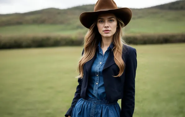 Landscape, focus, cowboy, portrait, daylight