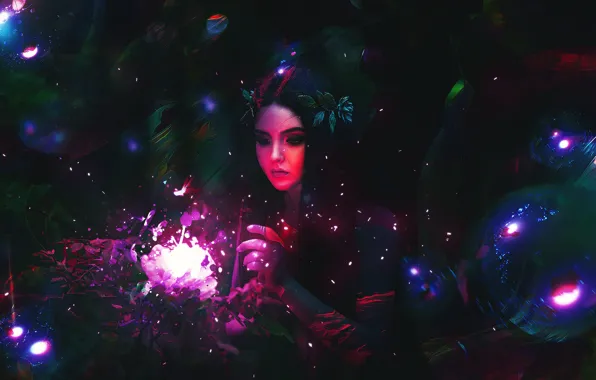 Девушка, Стиль, Лицо, Girl, Магия, Fantasy, Art, Фантастика