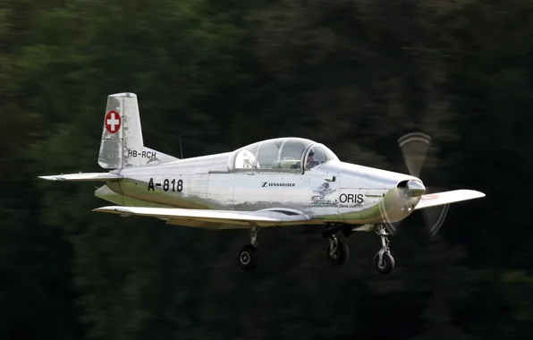 Картинка самолёт, одномоторный, учебно-тренировочный, швейцарский, P-3, Пилатус, Pilatus P-3