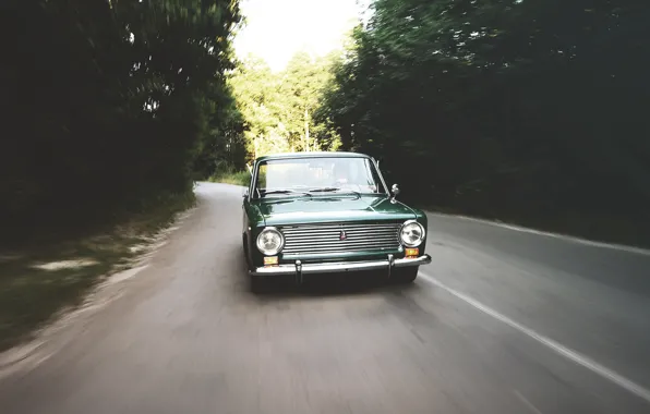 Авто, лес, ретро, жигули, ваз, 2101, low classic