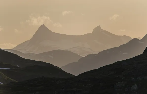 Картинка горы, долина, горный хребет, Oppland Fylke, Bygdin