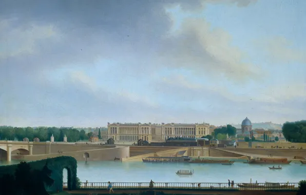 Масло, картина, холст, городской пейзаж, Joseph August Knip, Джозеф Огаст Книп, 1801, Вид на Батавское …