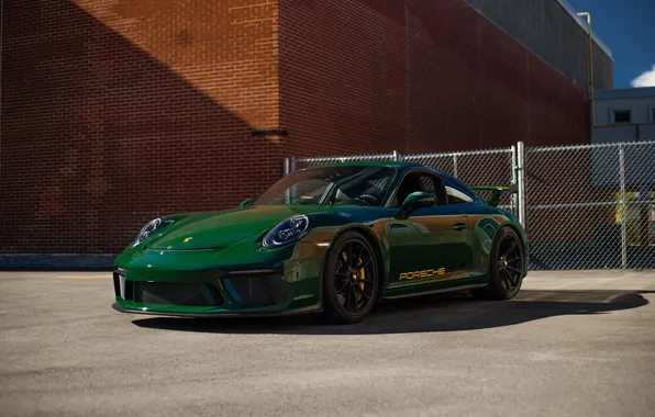 Car, green, Porsche, иномарка