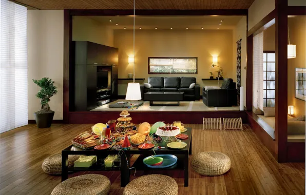 Картинка living room, unique style, interior