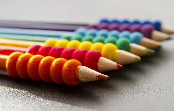 Colors, red, blue, pencils