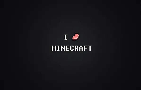 Картинка пиксели, minecraft, я люблю, майнкрафт