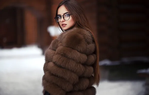 Зима, Девушка, очки, Maksim Romanov, Саша Охотская
