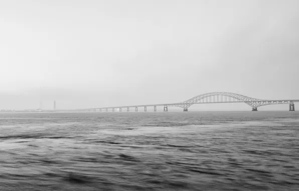 Картинка мост, река, минимализм