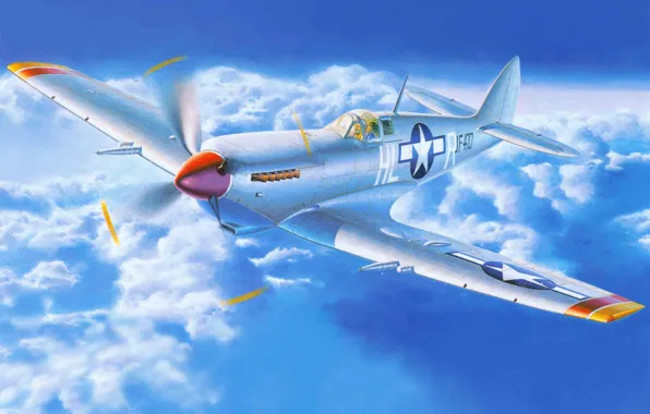 Картинка самолет, истребитель, арт, английский, Spitfire, Supermarine, WW2., времен