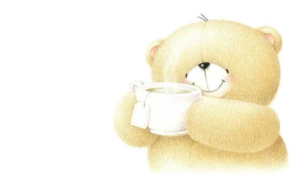 Картинка улыбка, настроение, добро, чай, арт, мишка, детская, Forever Friends Deckchair bear