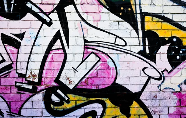 Colors, wall, graffiti, bricks, paint
