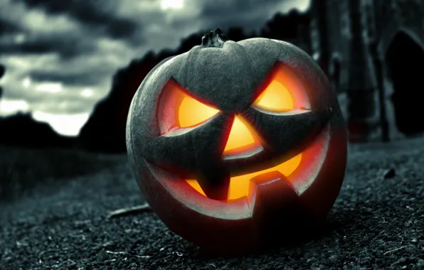 Картинка ночь, страх, Halloween, тыква, horror, Хэллоуин, face, holiday