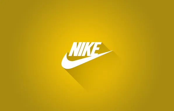 Лого, Тень, Nike, Найк, Спортивная марка, Жёлтый фон