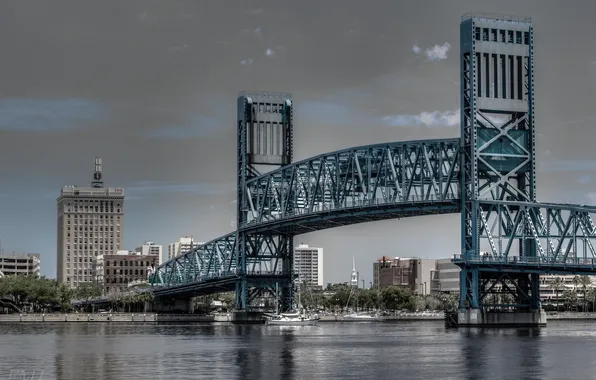 Картинка Jacksonville, Флорида, река, Florida, мост, Джексонвилл, Main Street Bridge
