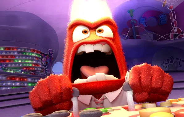 Картинка мультфильм, animation, Disney, Pixar, Головоломка, эмоция, Anger, Inside Out