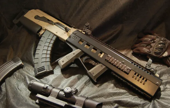 Оружие, автомат, оптика, Spike X1S/WASR-10, Bullpup AK