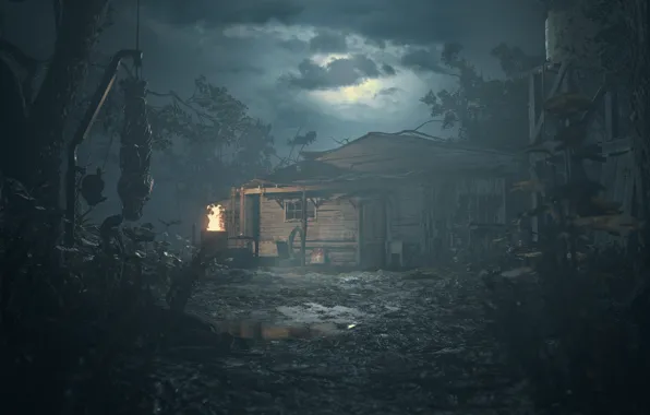 Girl, zombie, house, game, woman, dead, night, Resident Evil
