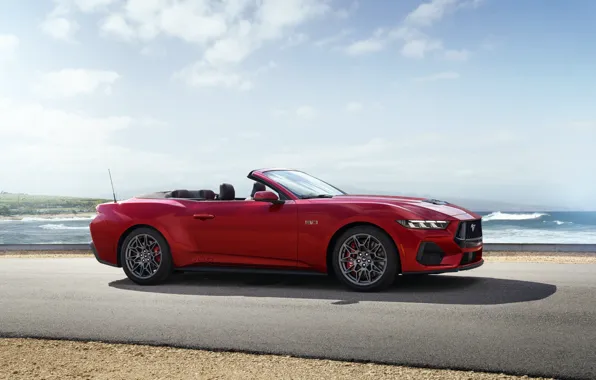 Car, Mustang, Ford, sky, side view, 2024, Ford Mustang GT Convertible