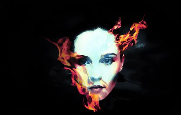 Fire, flame, girl, fantasy, style, falmes, mystery