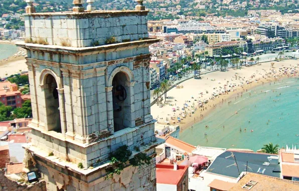 SPAIN, BEACH, VIEW, CHURCH, ESPAÑA, PEÑISCOLA